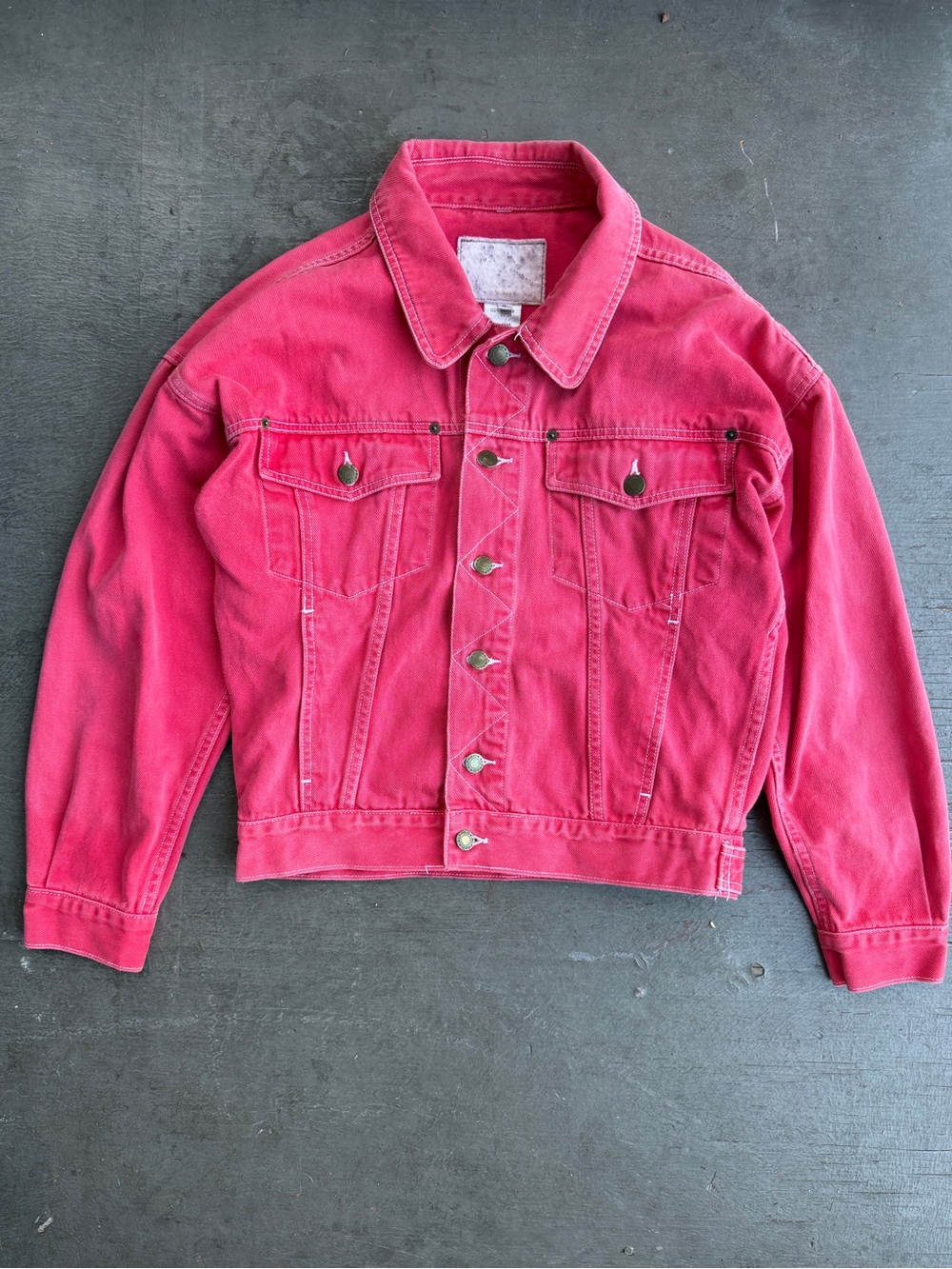 Vintage Faded Pink Denim Jean Jacket
